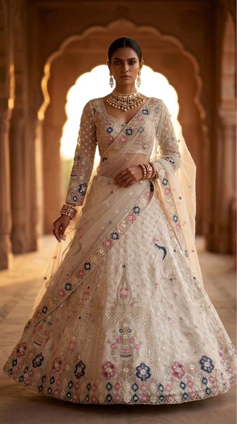 Off-White Designer Bridal Lehenga