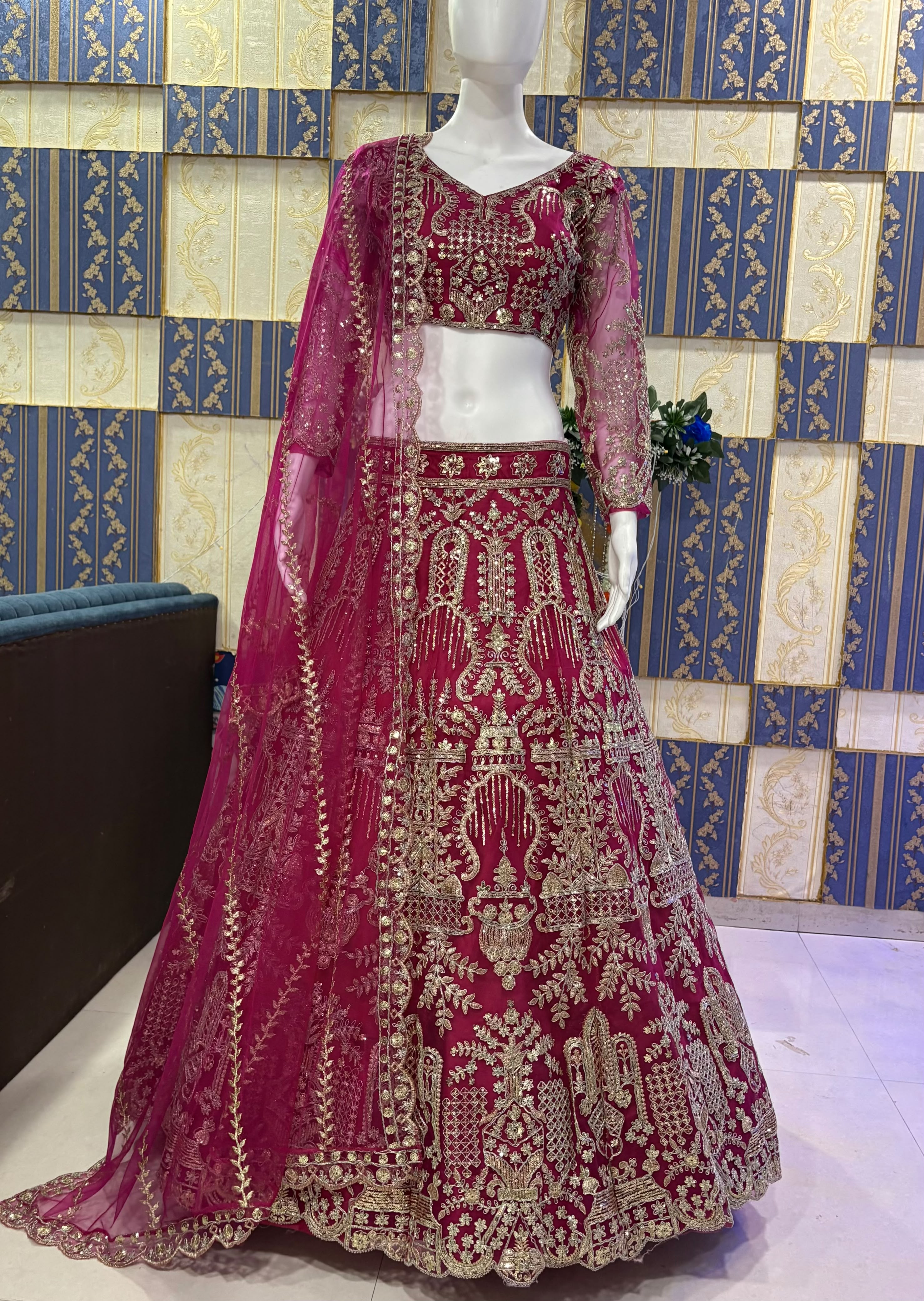 Dusty Rose Bridal Lehenga Choli Set, Heavy Embroidered Wedding Lehenga, Designer Indian Bridal Outfit, Luxury Pink Lehenga with Dupatta