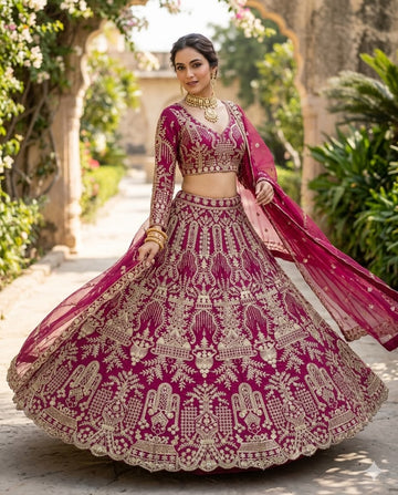 Dusty Rose Bridal Lehenga Choli Set, Heavy Embroidered Wedding Lehenga, Designer Indian Bridal Outfit, Luxury Pink Lehenga with Dupatta