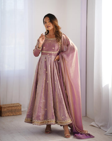 Lavender Anarkali Gown Set