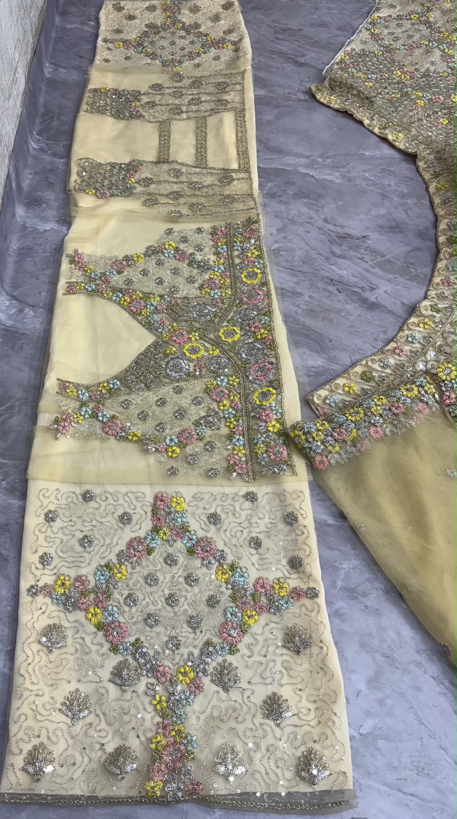 Champagne Beige Floral Embroidered Bridal Lehenga Choli Set, Designer Wedding Lehenga, Luxury Reception Outfit, Indian Bridal Wear