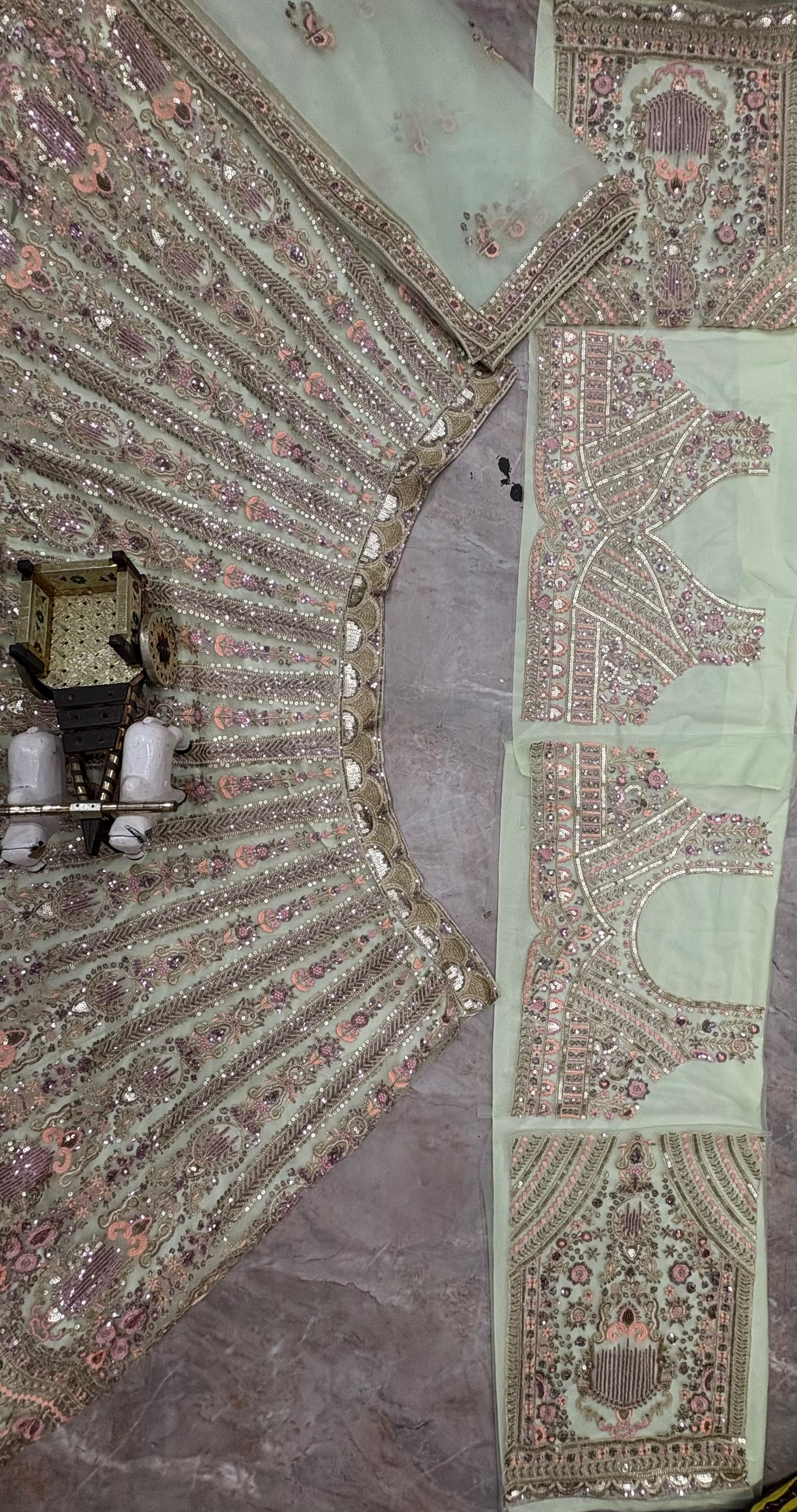 Sage Mint Green Bridal Lehenga Choli, Luxury Embroidered Wedding Lehenga, Designer Indian Bridal Wear, Reception Lehenga, Bridesmaid Outfit