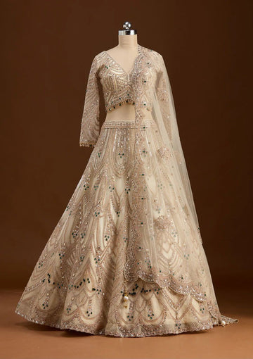 Ivory White Bridal Lehenga Choli Set, Luxury Sequin Embroidered Wedding Lehenga, Designer Reception Outfit, Indian Bridal Wear