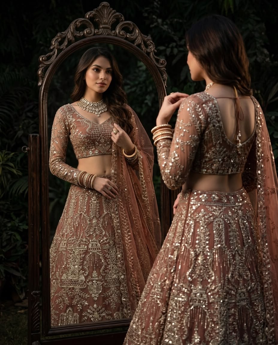 Dusty Taupe Bridal Lehenga Choli Set, Heavy Embroidered Wedding Lehenga, Designer Indian Bridal Outfit, Luxury Beige Lehenga with Dupatta