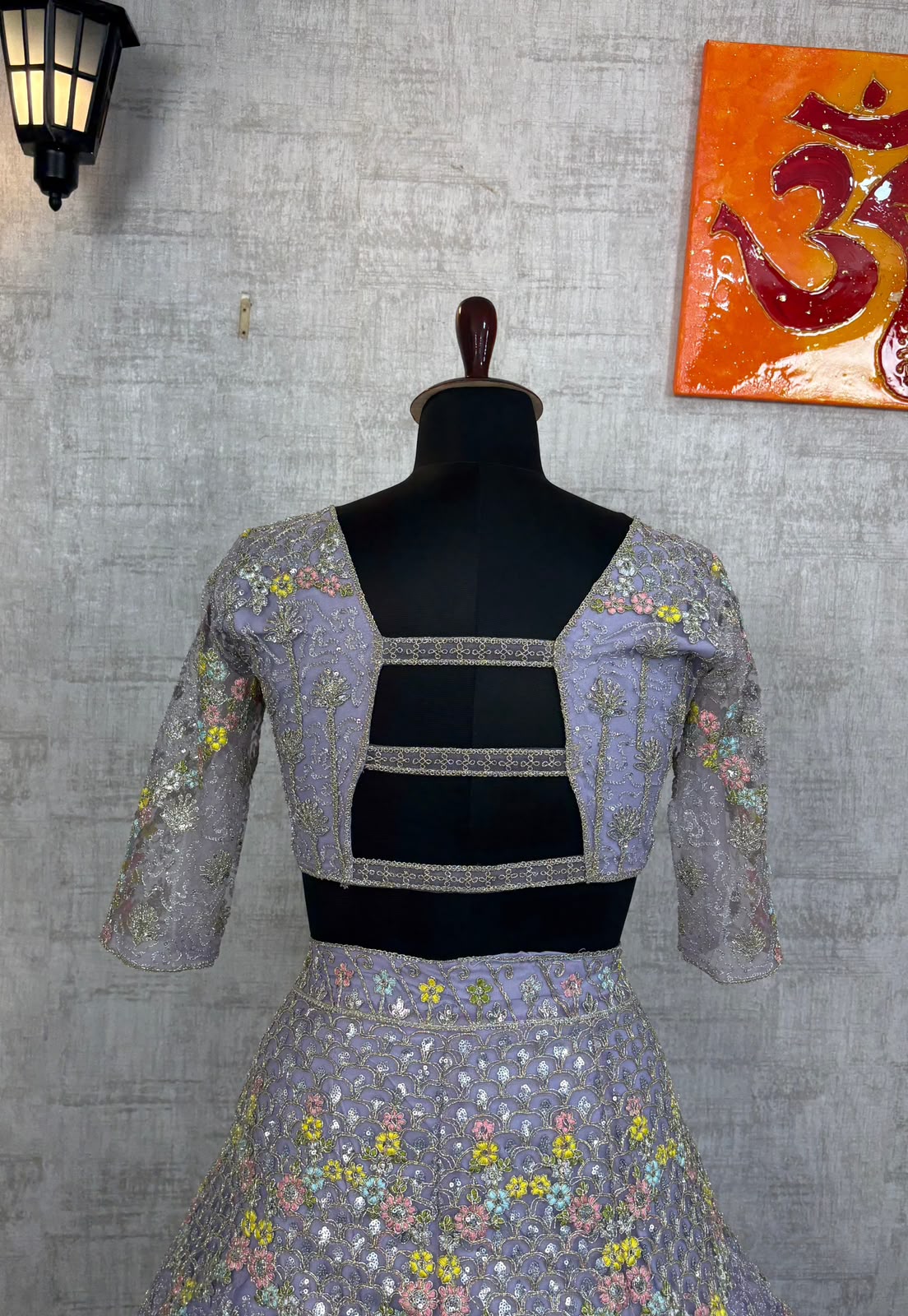 Lavender Floral Embroidered Bridal Lehenga Choli Set, Designer Wedding Lehenga, Pastel Purple Reception Outfit, Indian Bridal Wear