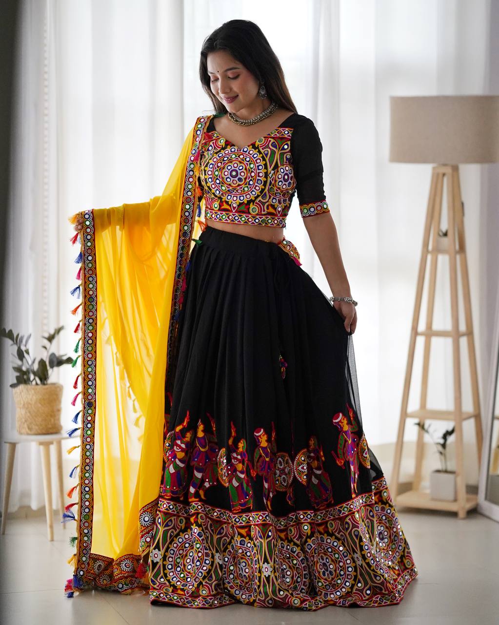 Black Mirror Work Lehenga