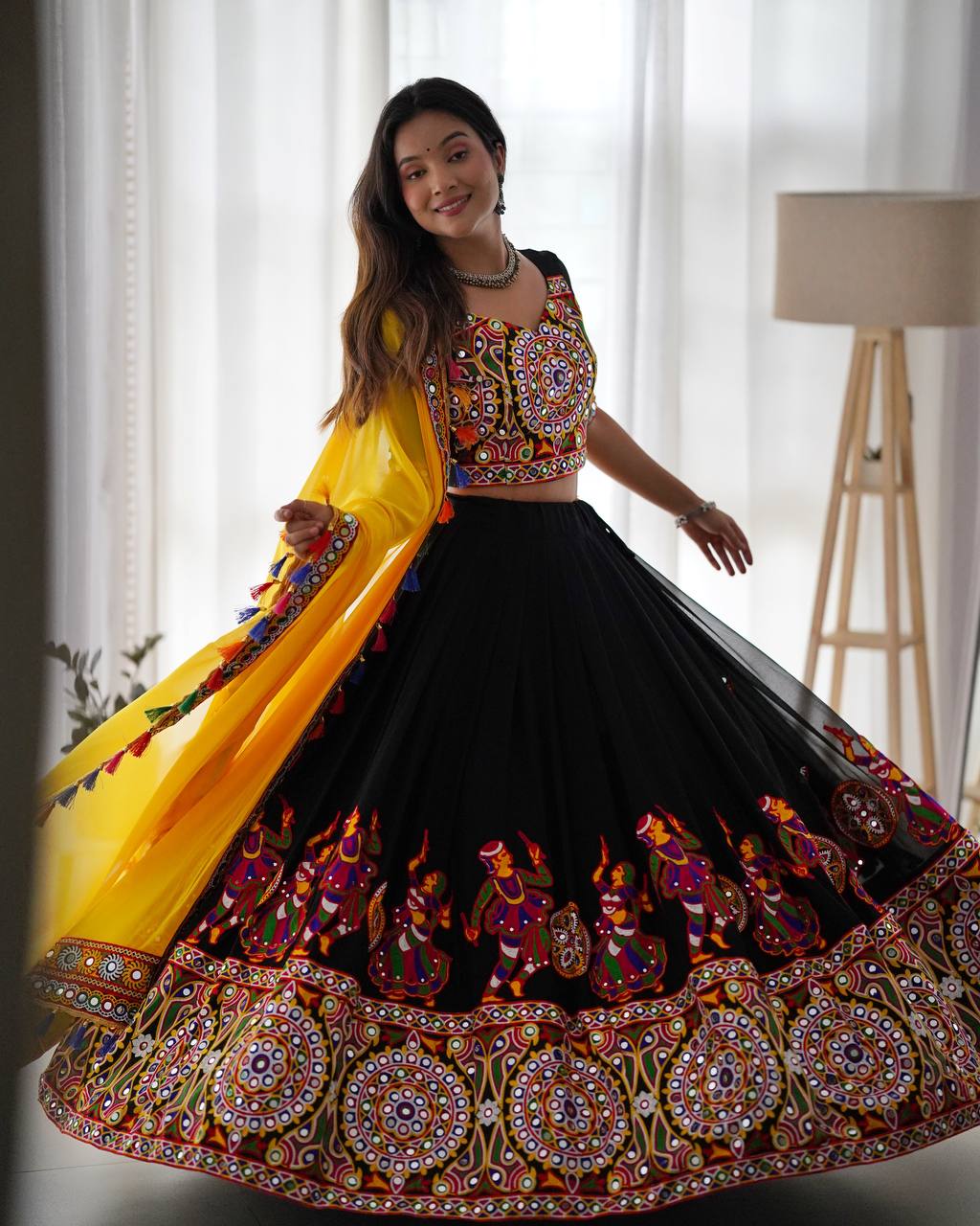 Black Mirror Work Lehenga