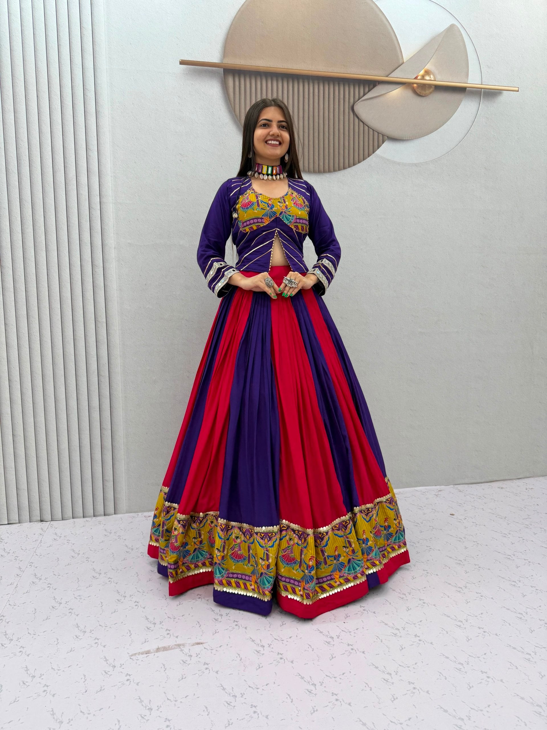 Purple Red Garba Outfit