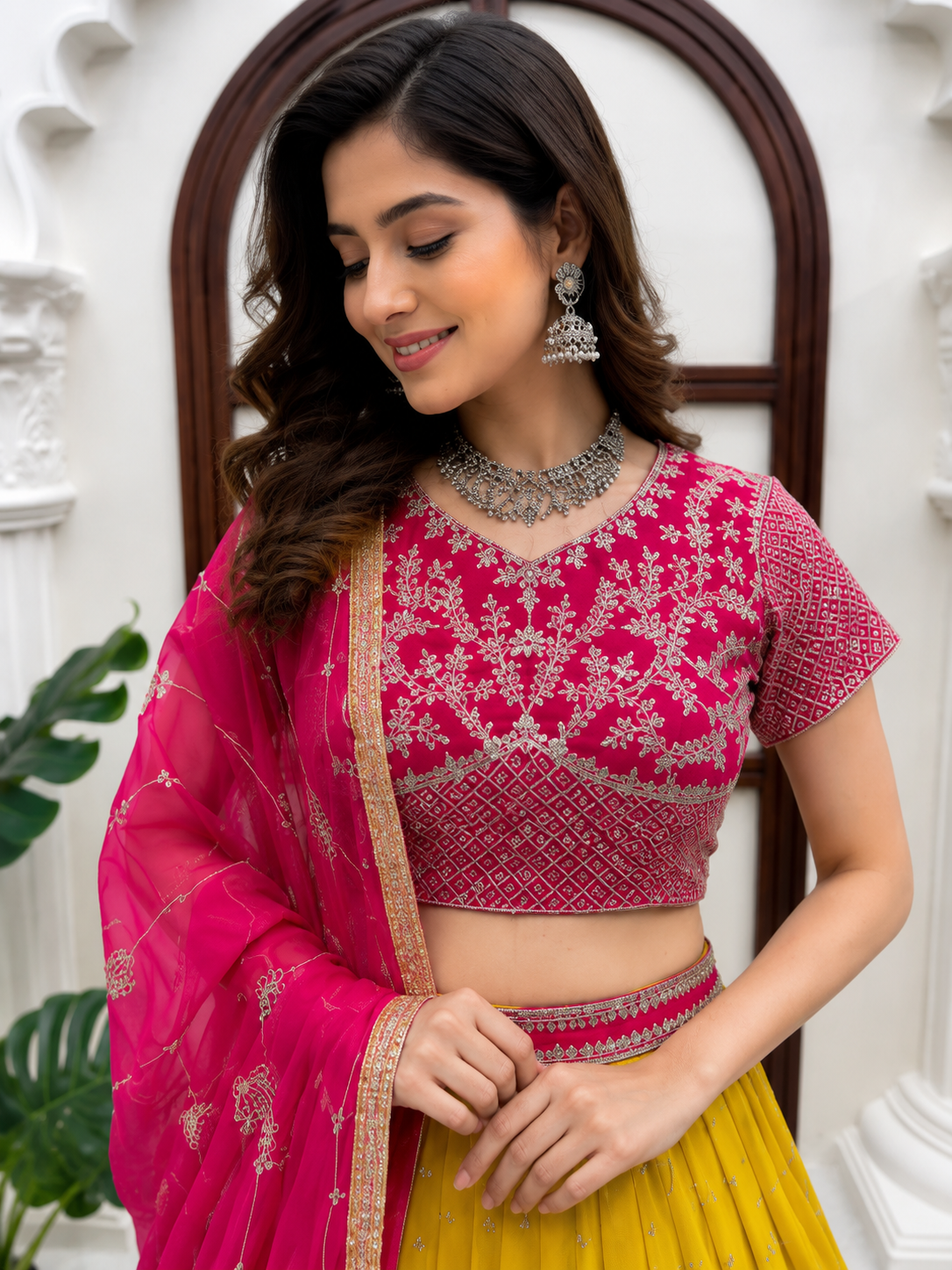 Yellow Georgette Lehenga