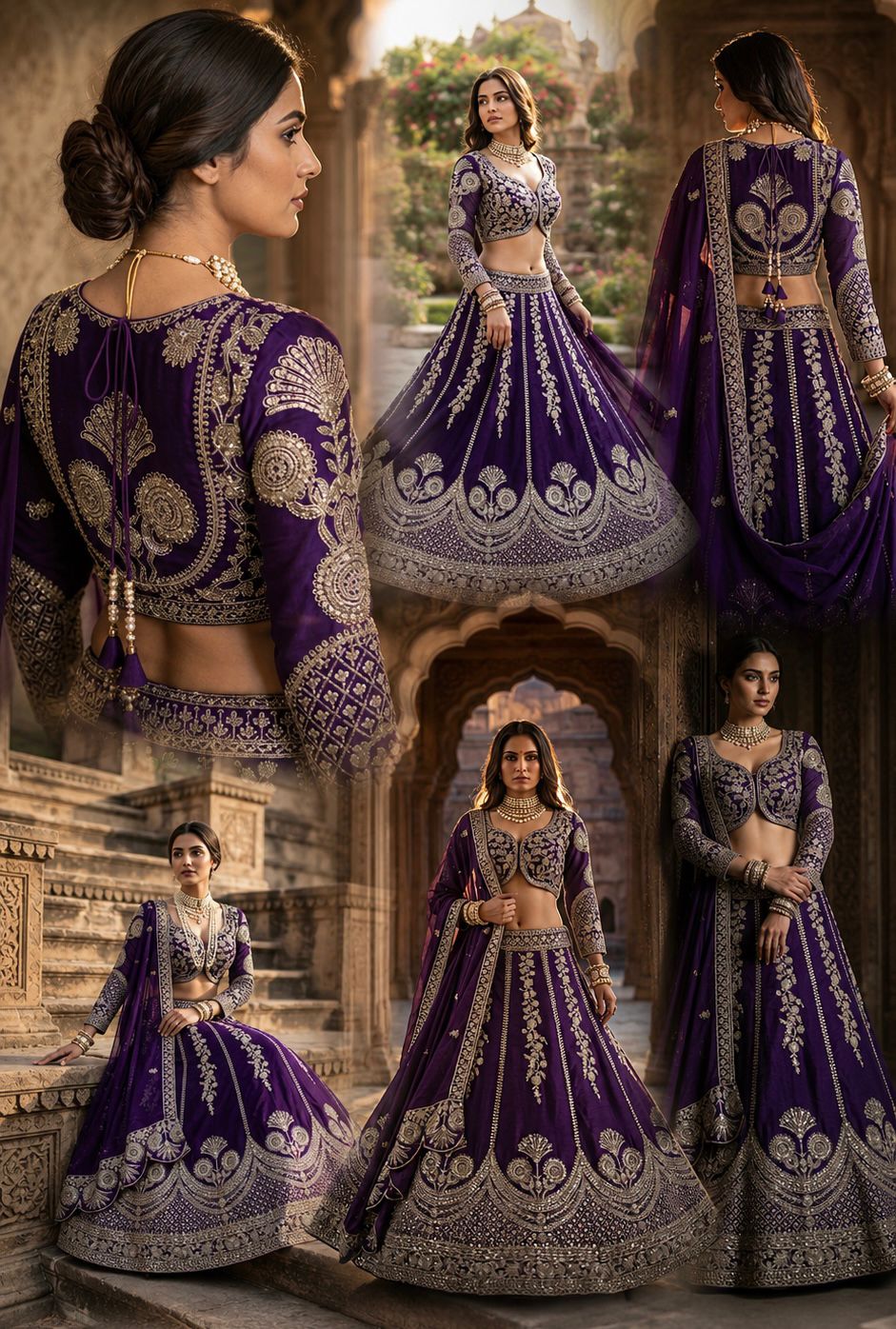 Royal Purple Bridal Lehenga Choli Set, Heavy Zari Embroidered Wedding Lehenga, Designer Indian Bridal Outfit, Reception Wear Lehenga with Dupatta