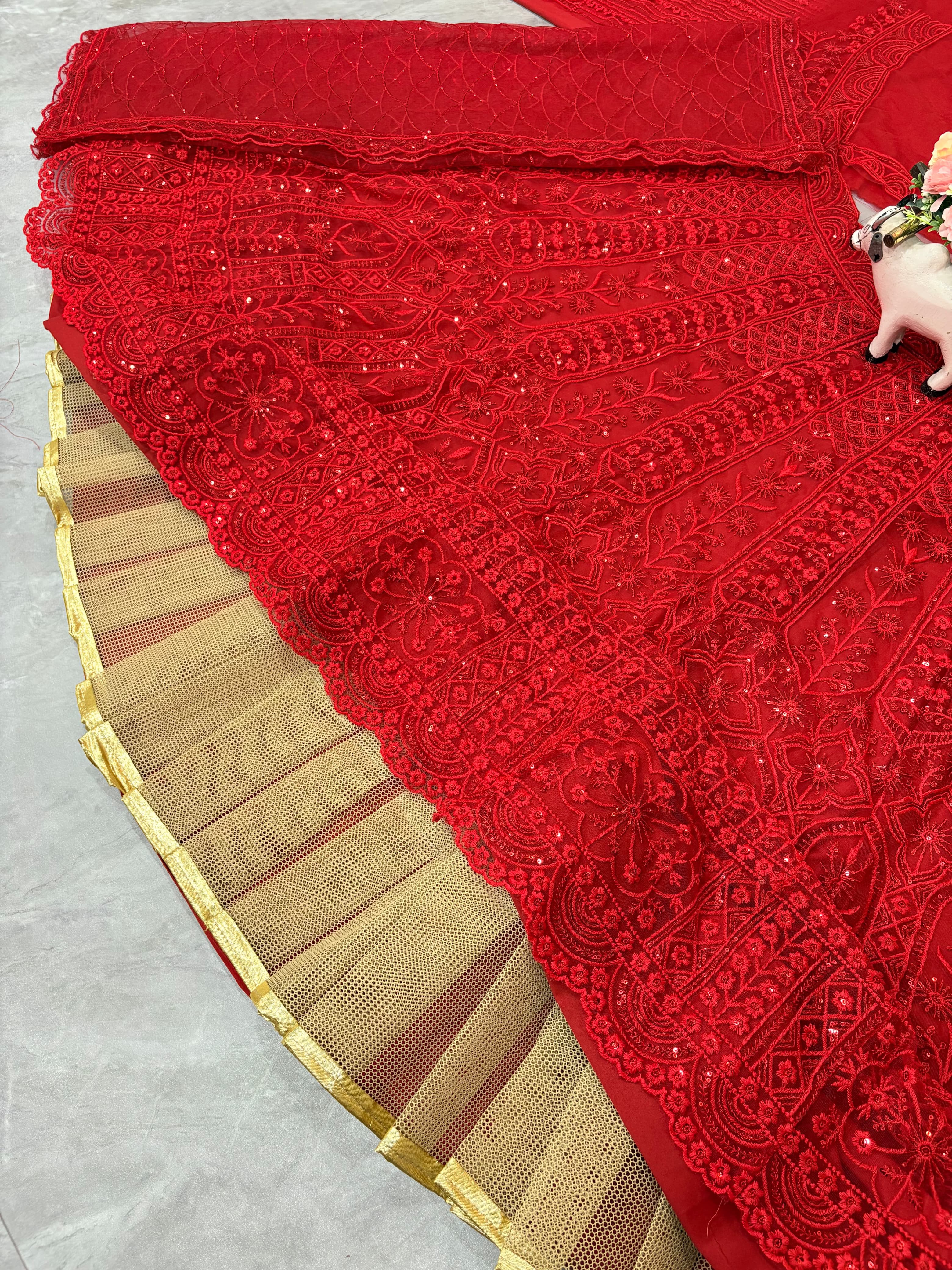 Luxury Red Bridal Lehenga Choli Set – Heavy Embroidered Wedding Lehenga, Designer Indian Bridal Dress, Reception Outfit, Red Wedding Lehenga with Dupatta