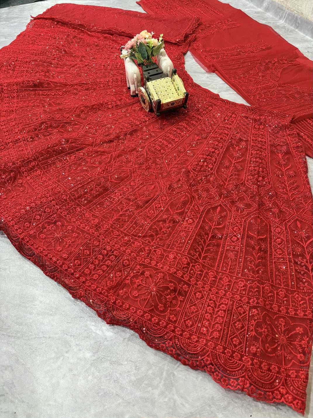 Luxury Red Bridal Lehenga Choli Set – Heavy Embroidered Wedding Lehenga, Designer Indian Bridal Dress, Reception Outfit, Red Wedding Lehenga with Dupatta