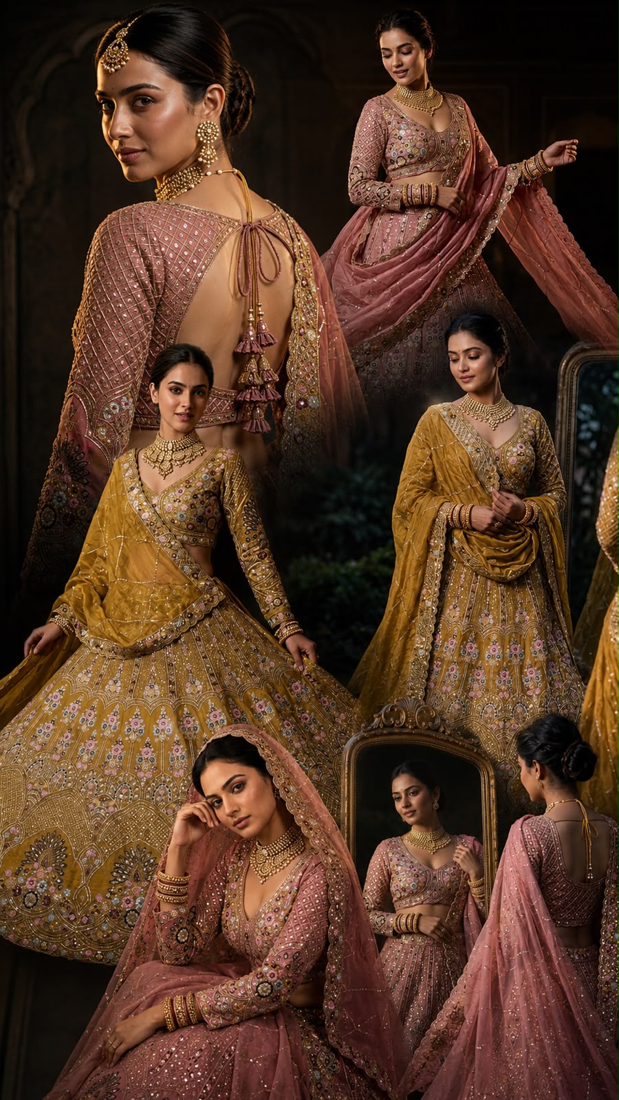 Mustard Yellow  Bridal Lehenga Choli Set – Heavy Embroidered Wedding Lehenga with Dupatta, Designer Indian Bridal Outfit, Reception & Engagement Wear