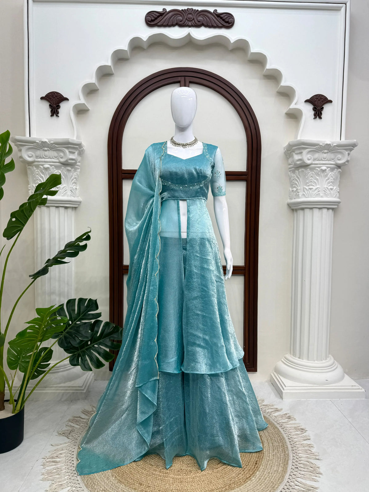aqua festive anarkali