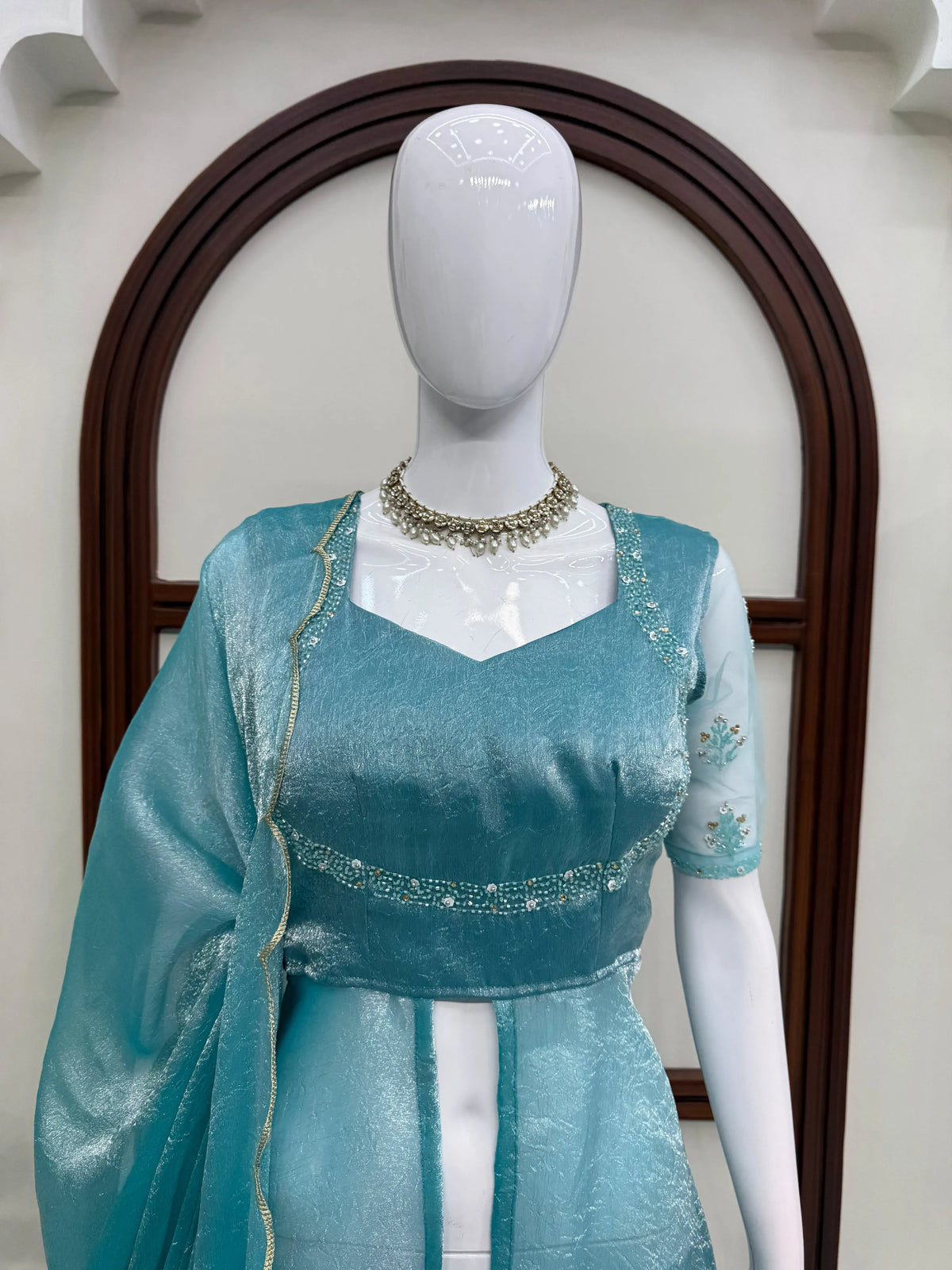 aqua festive suit set