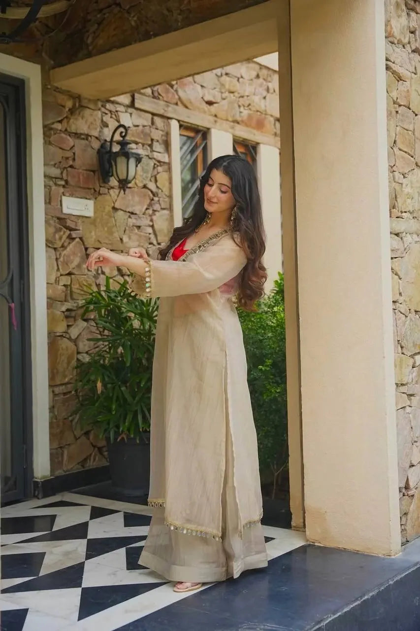 beige festive palazzo