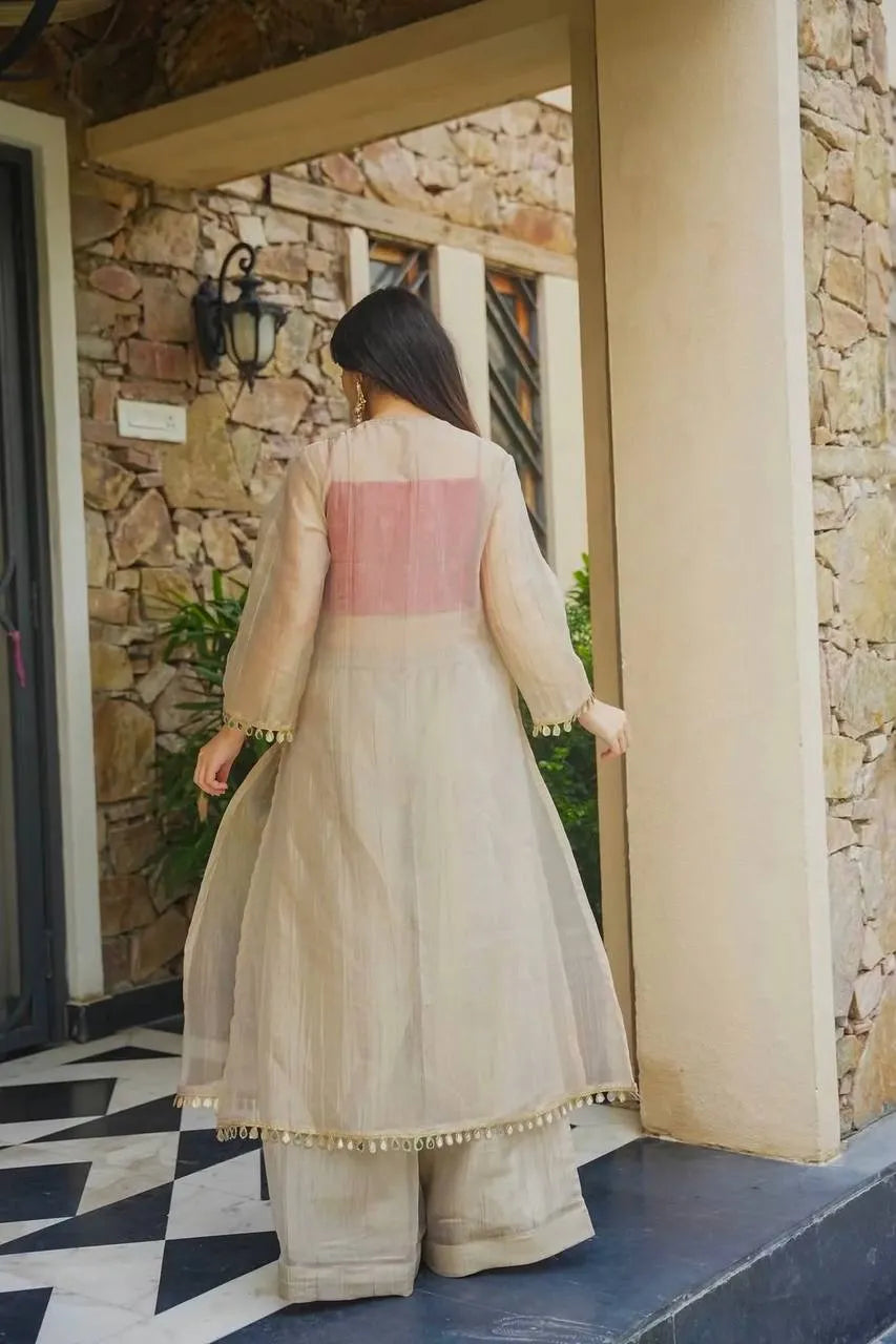 beige wedding palazzo
