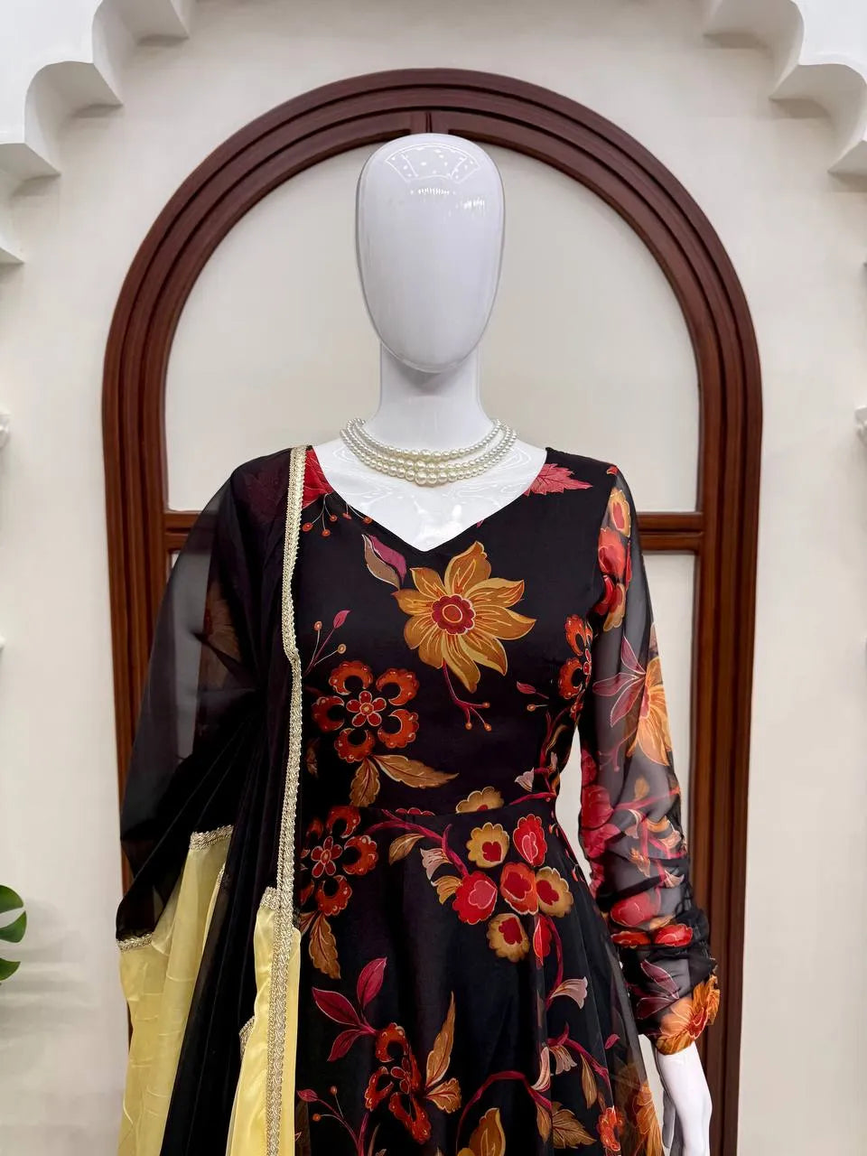 black designer anarkali