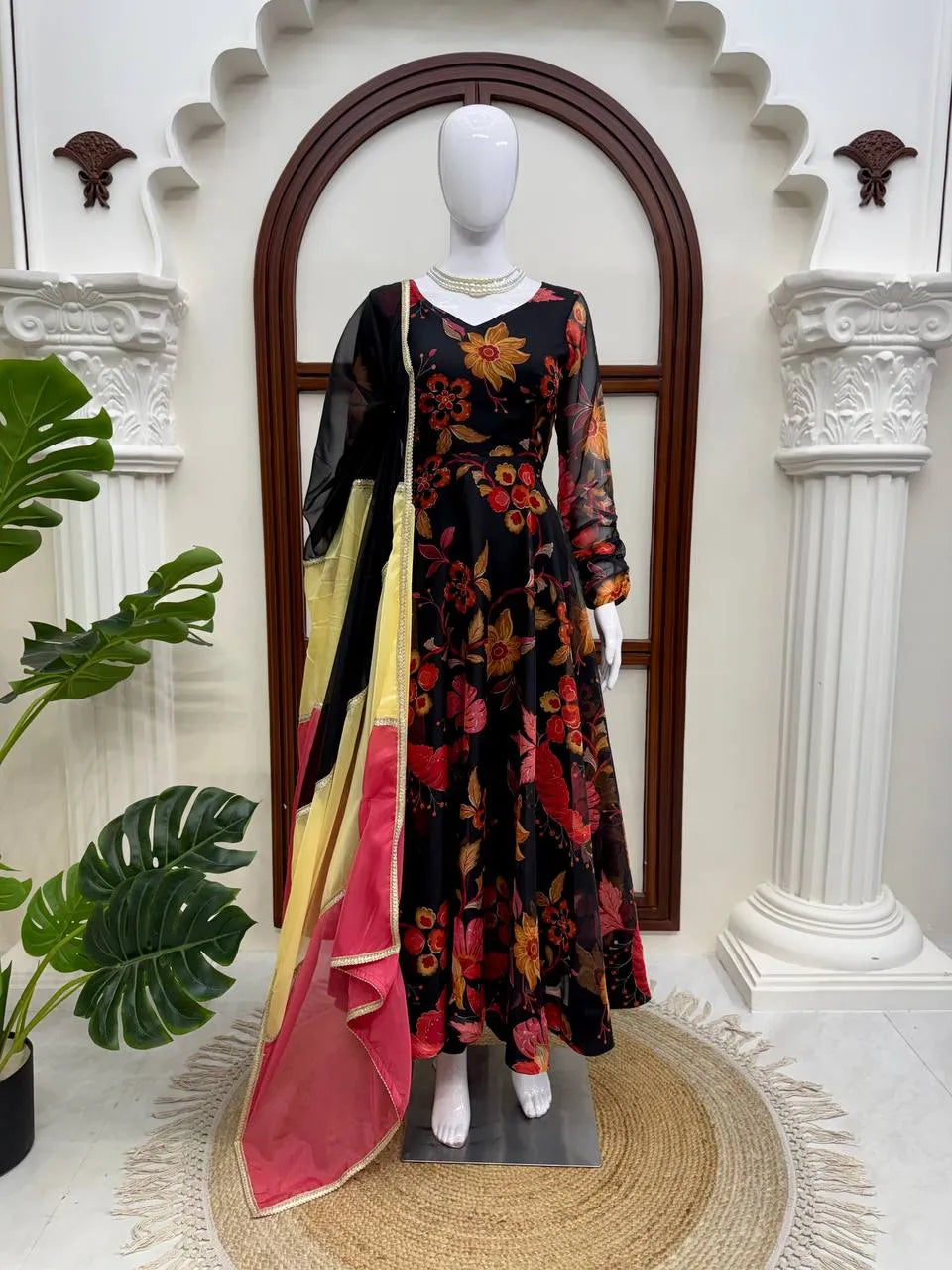 black floral wedding suit