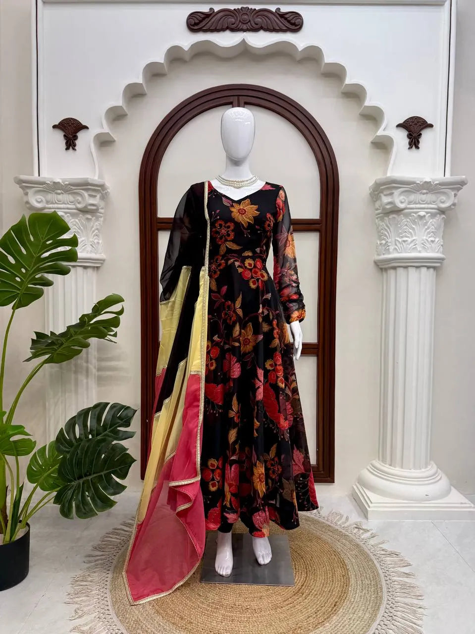 black party wear anarkali
