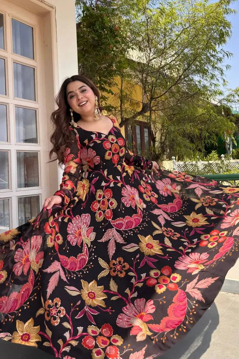 black wedding anarkali