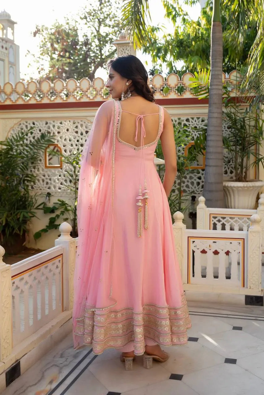 blush pink festive suit