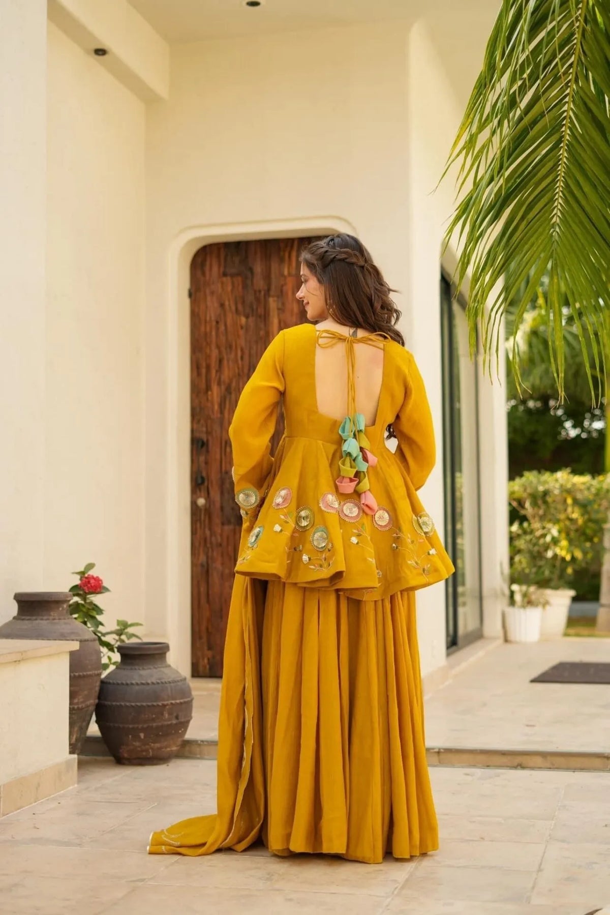 chinon peplum palazzo set