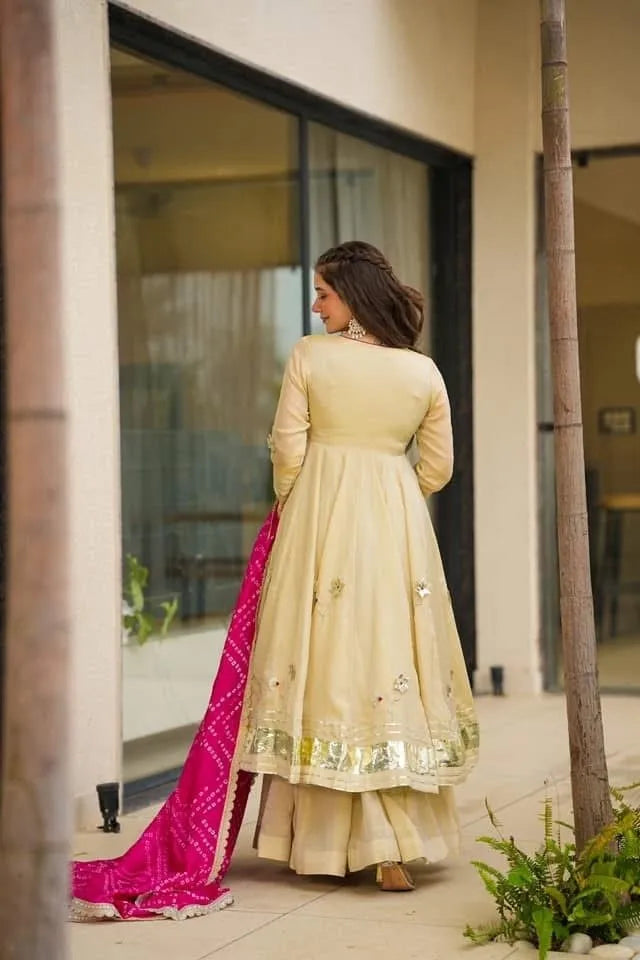 ivory festive anarkali