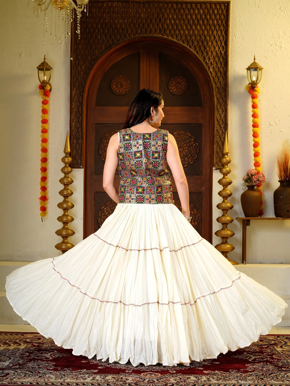 ivory festive lehenga