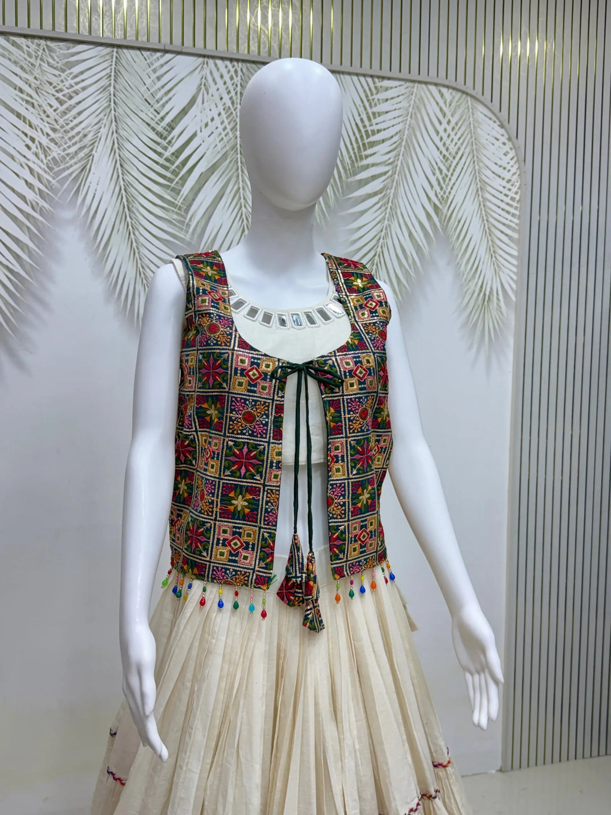 ivory garba lehenga set