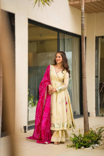ivory gota patti anarkali