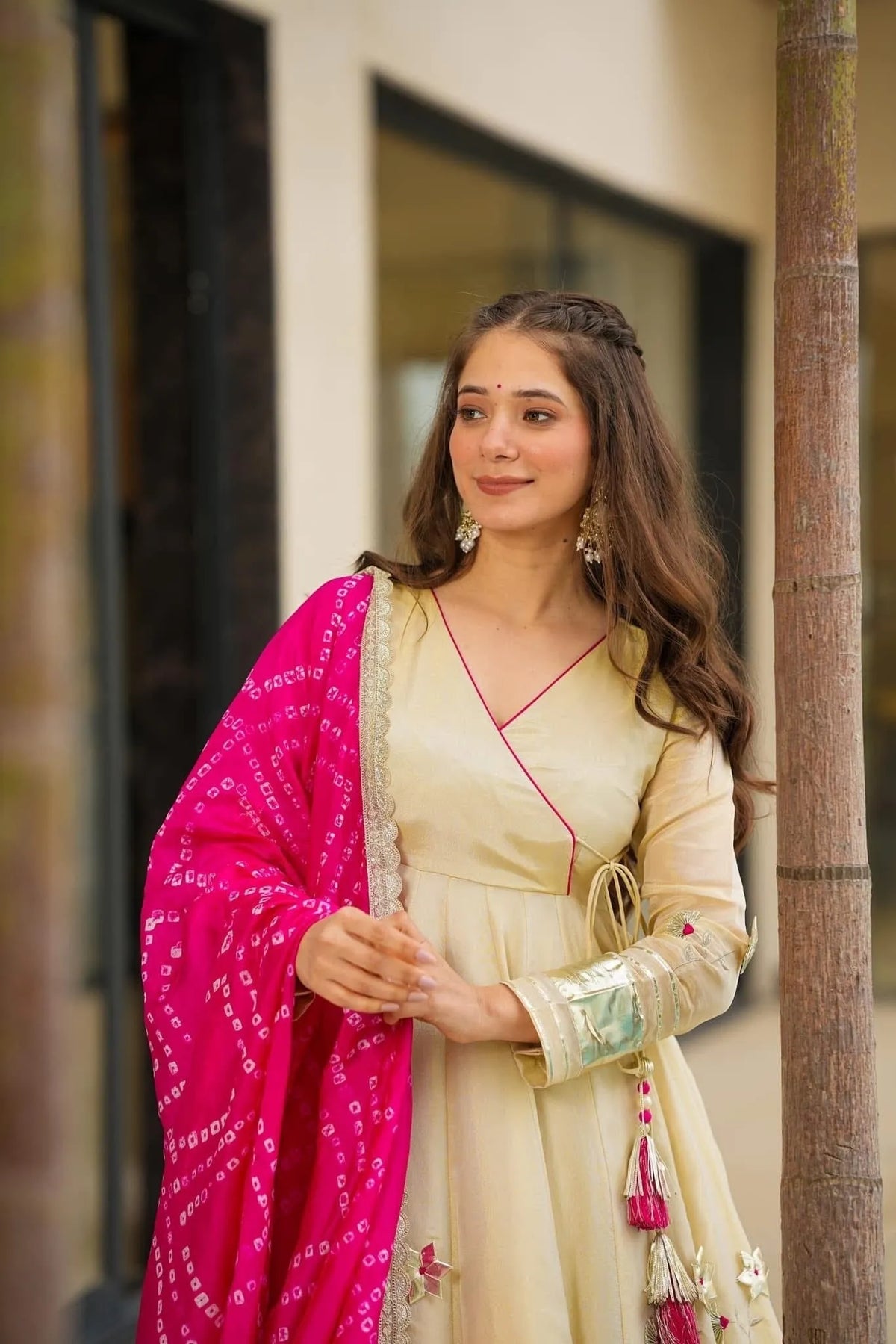 ivory gota work suit set