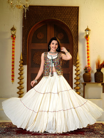 ivory mirror lehenga set