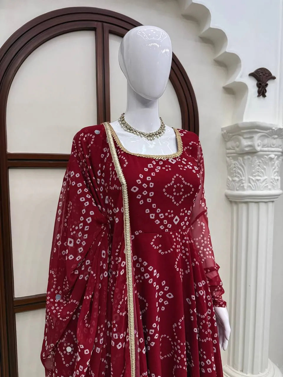 maroon anarkali pant set