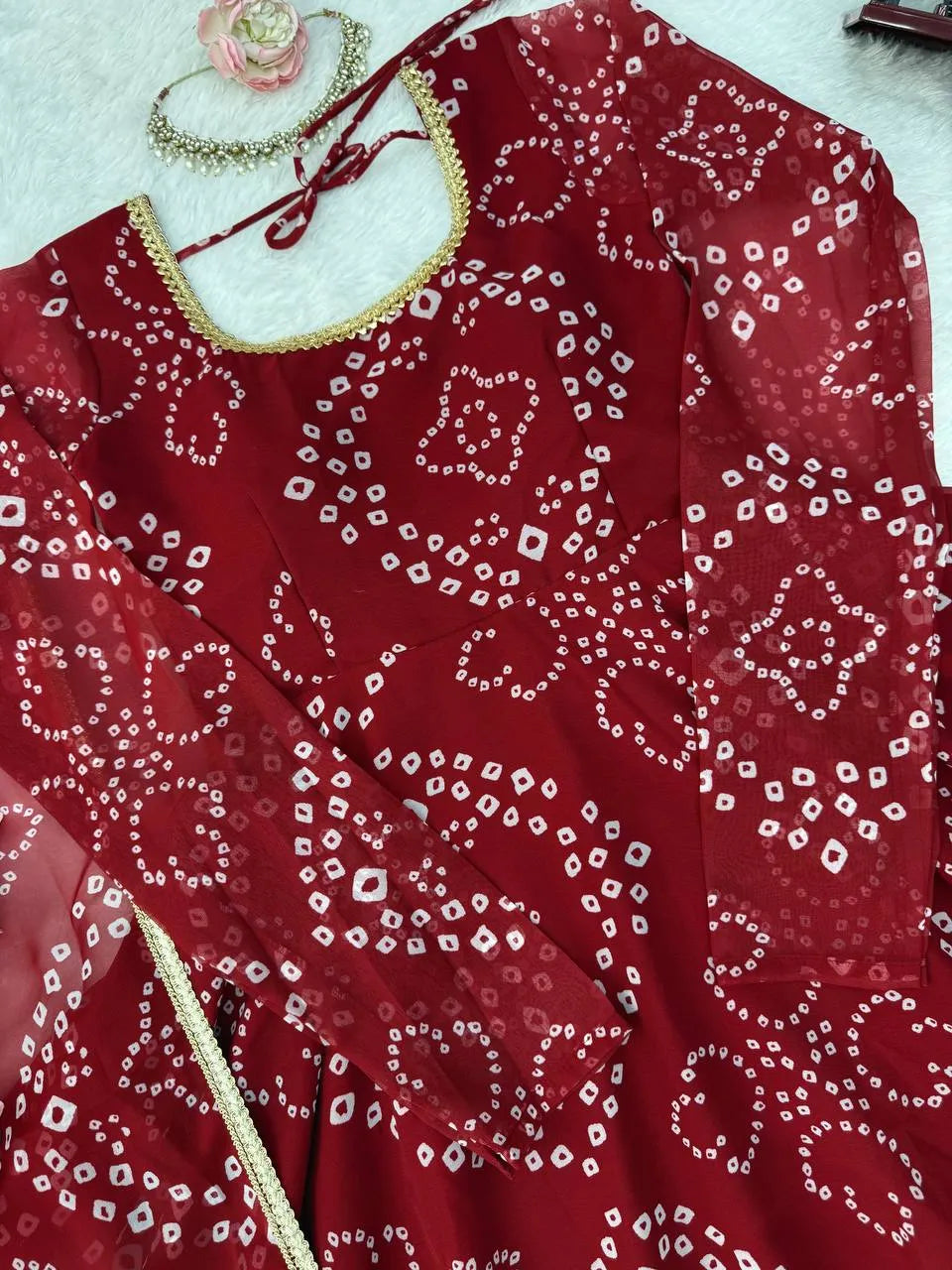 maroon ethnic anarkali set
