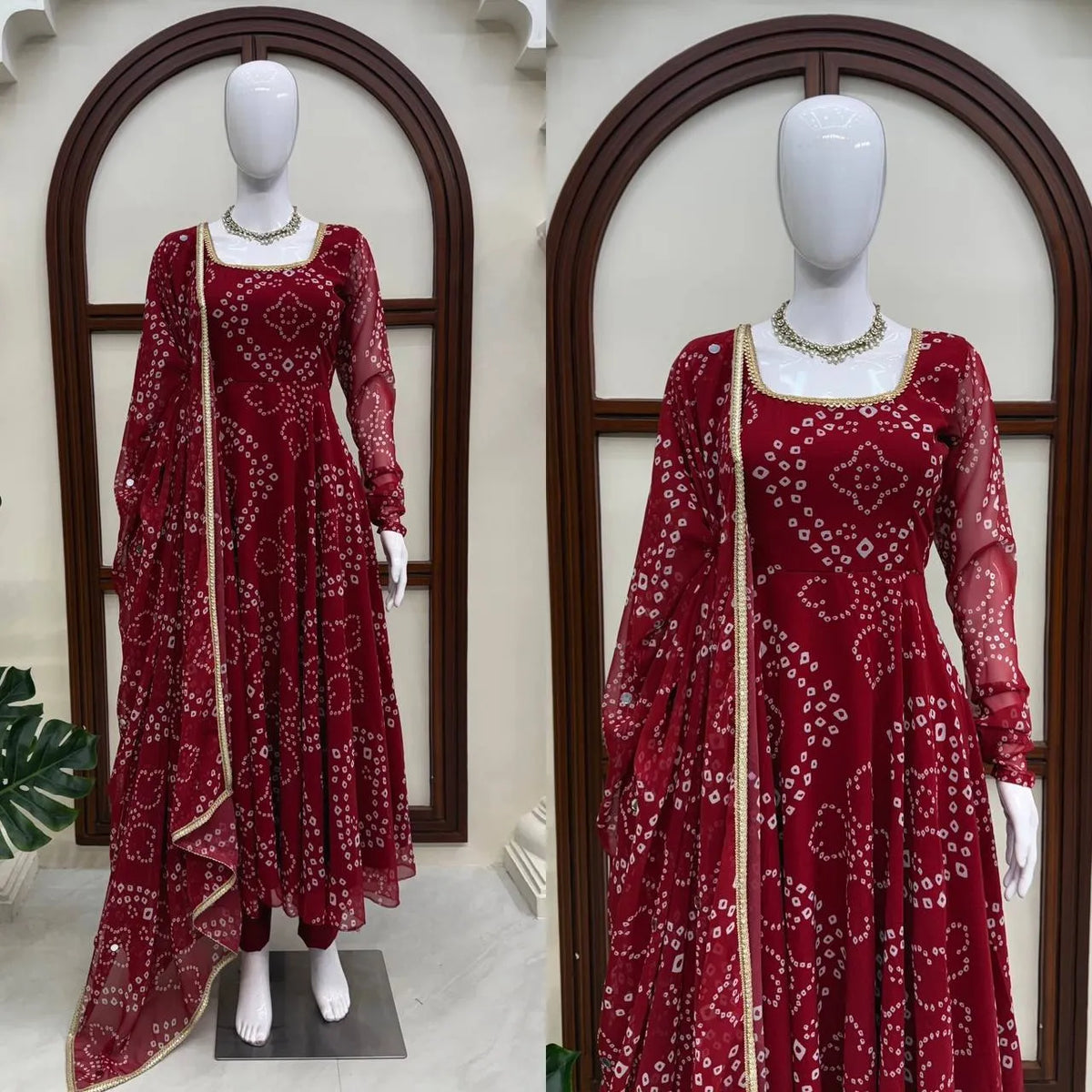 maroon festive anarkali