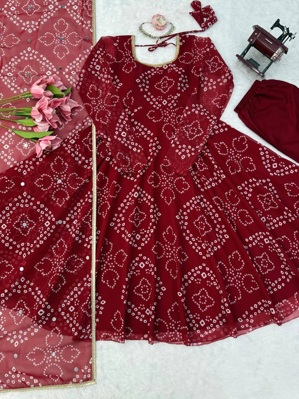 maroon occasion wear set