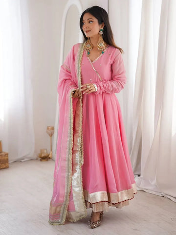 mirror work pink set