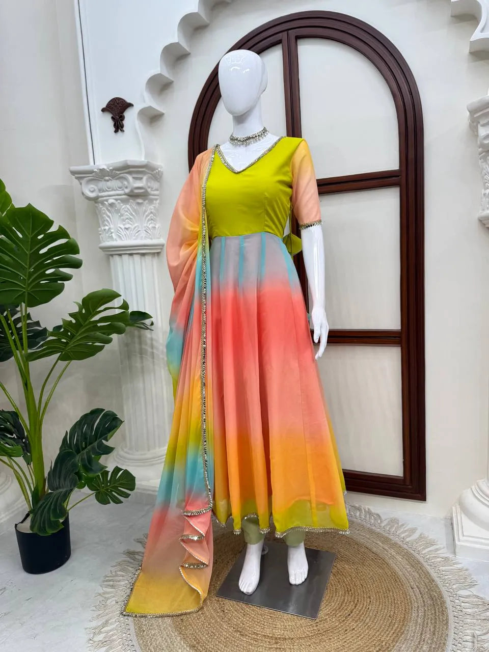 multicolor anarkali suit