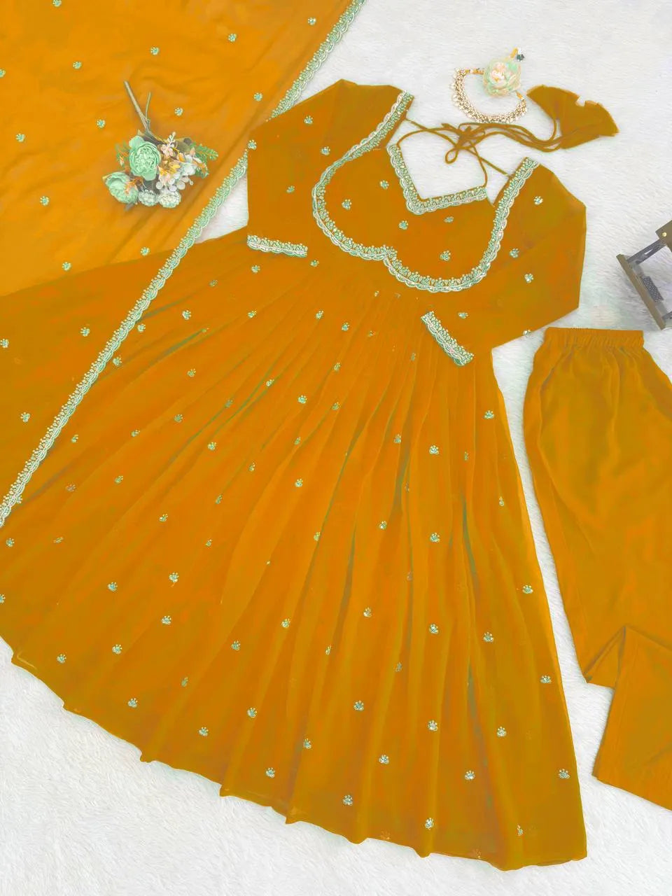 mustard party wear suit