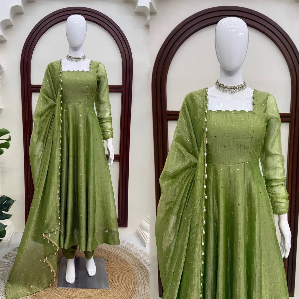 olive green festive suit