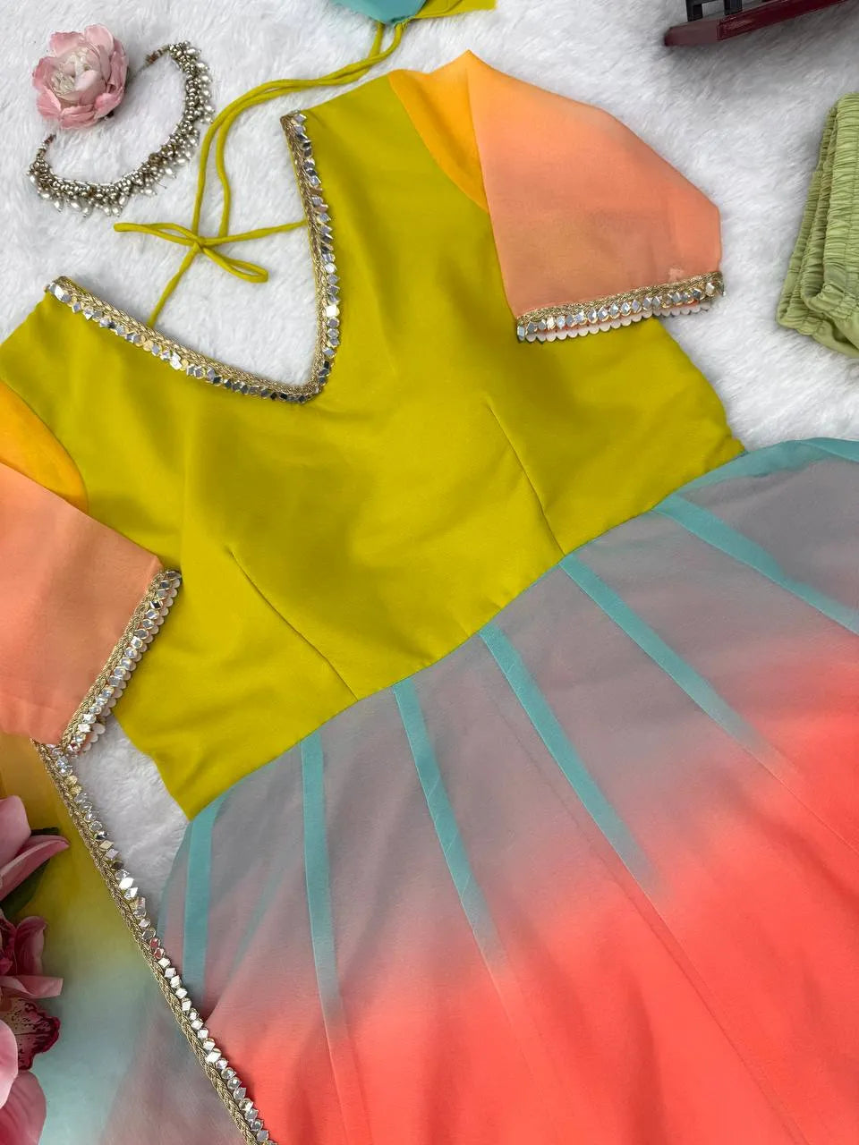 ombre anarkali for women