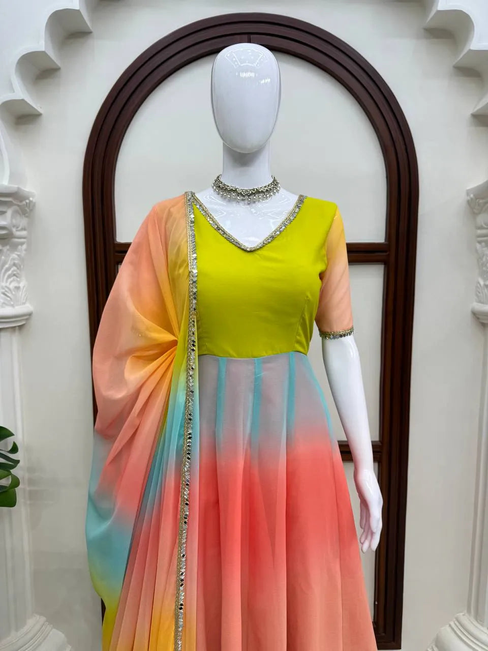 ombre festive anarkali