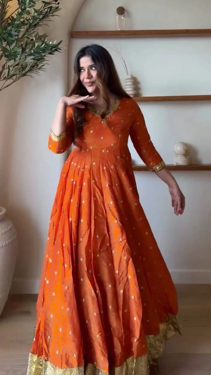 orange festive anarkali Online