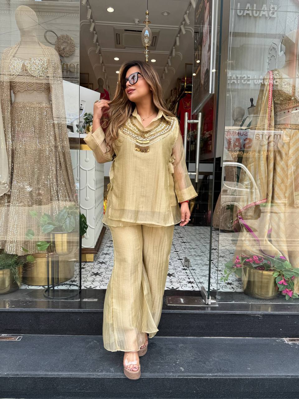Kurta Palazzo With Shrug