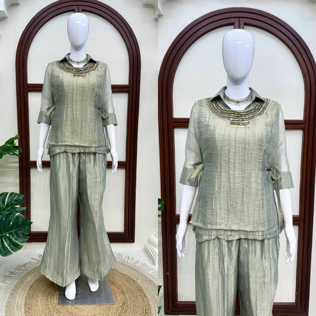 Green Kurta Palazzo Set