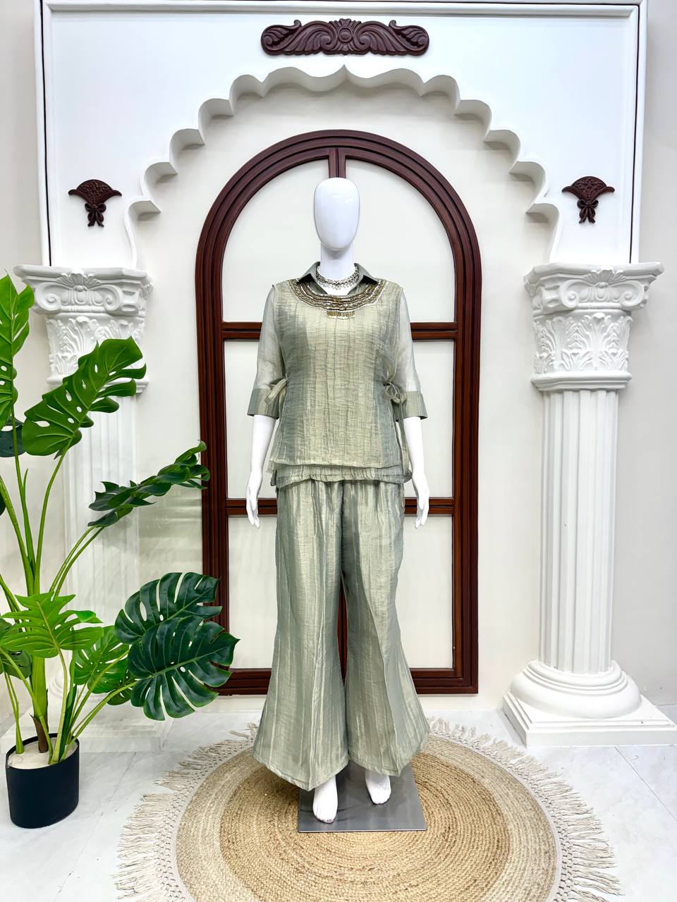 Green Kurta Palazzo Set