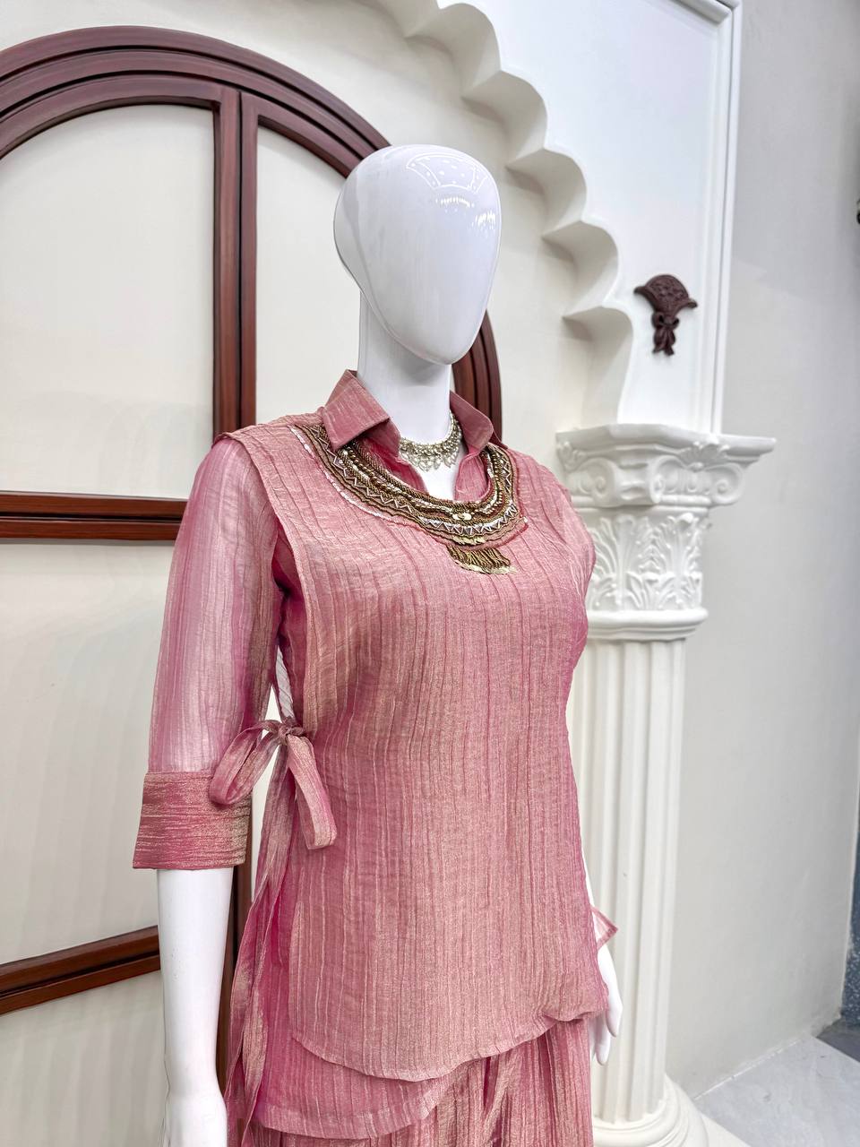 Pink Rakhi Kurta Set