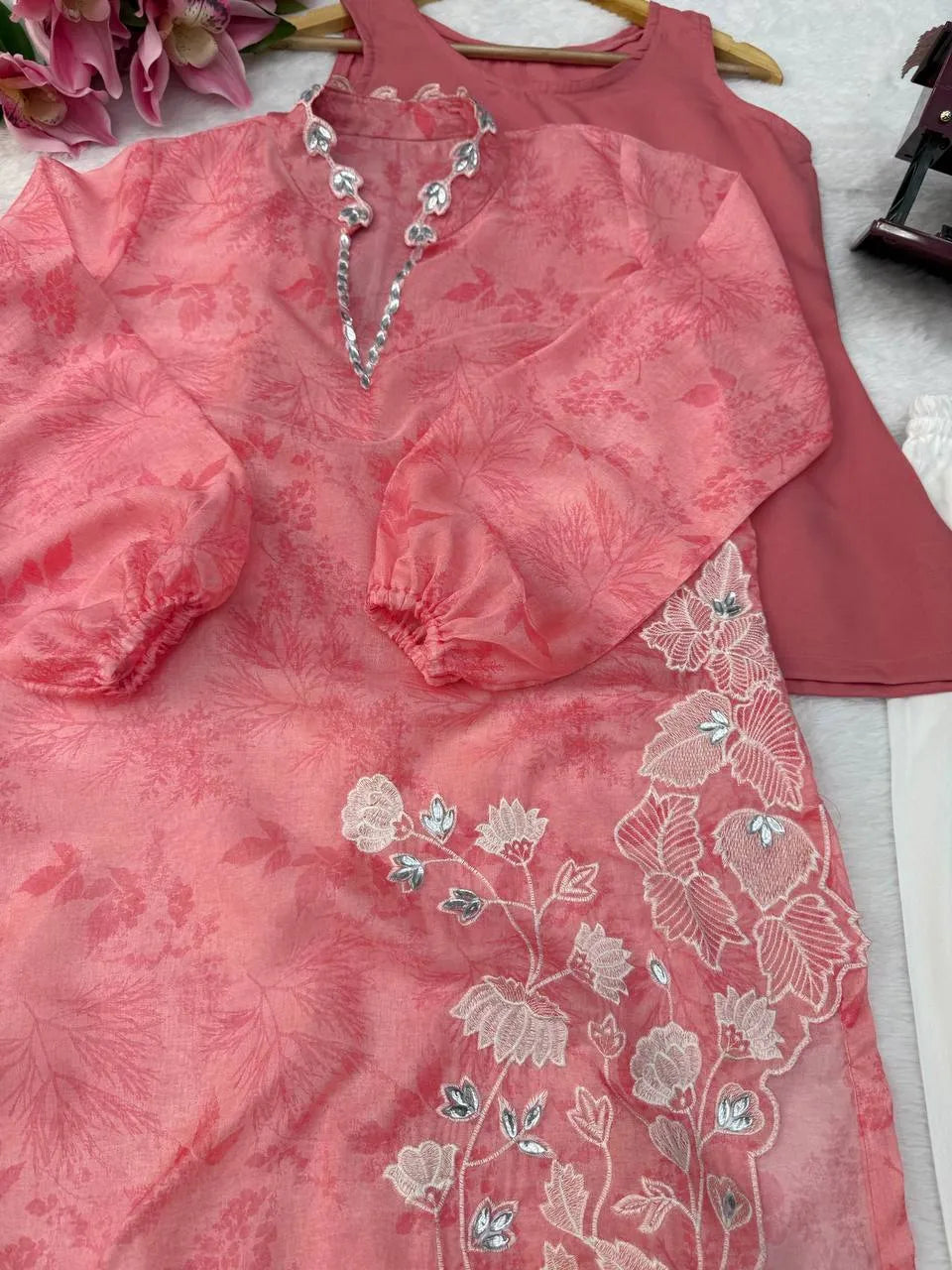 pink festive shrug set