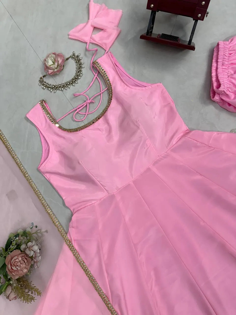 pink mehendi anarkali